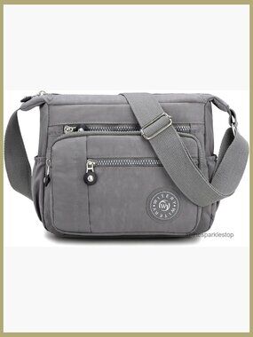 Waterproof Nylon Messenger Bag with Multiple Pockets Lightweight Travel